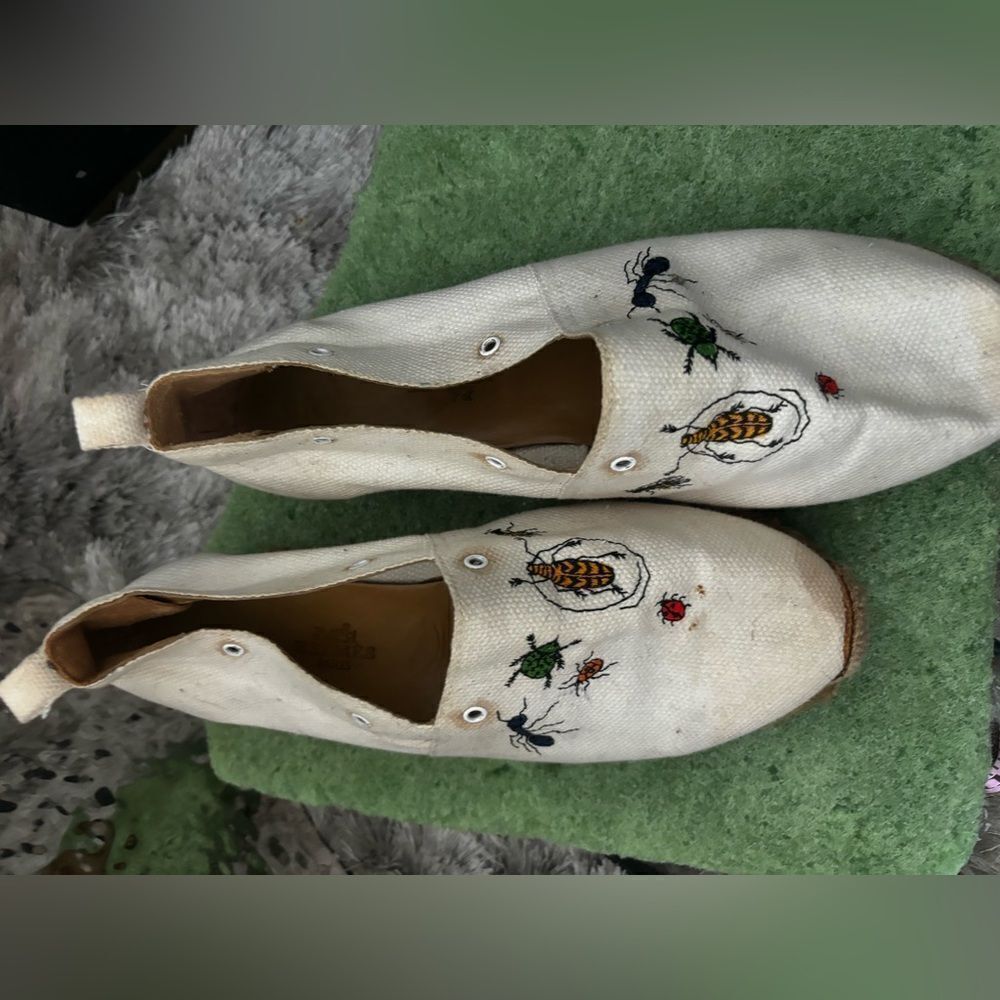 Hermes Espadrilles Insect Flats Classic Loafers Rare Vintage Shoes Bug Slide Ins